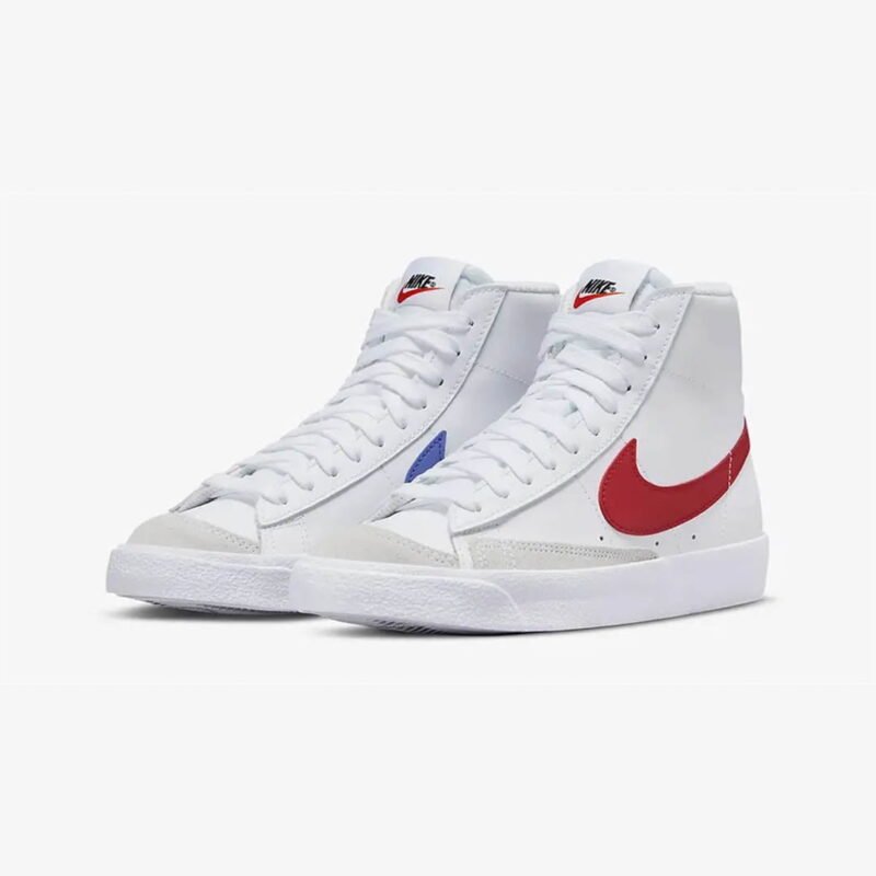 Nike Blazer Mid 77 White Blue Red (GS) da4086-117 – Image 4