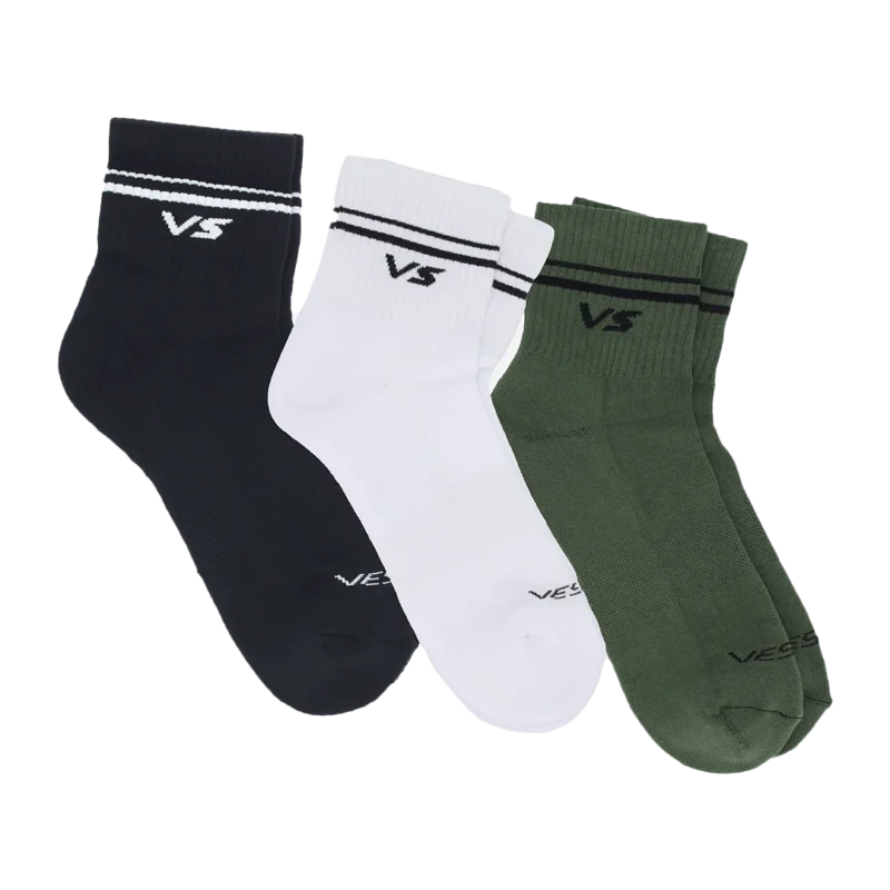 PACK chaussettes vestra quarter half cushion *3  VS0024-MIX