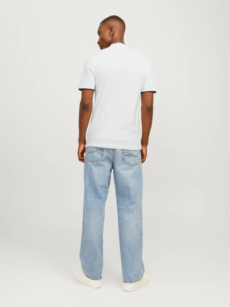 JACK & JONES jjepaulos mao polo ss noos Homme 12199711-BLANC – Image 4