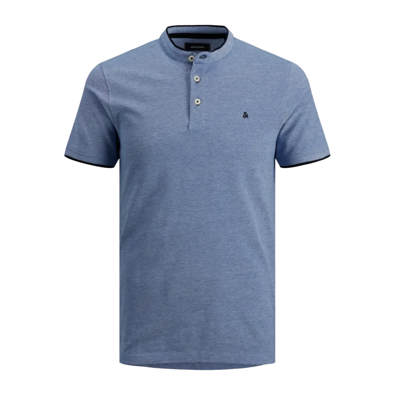 JACK & JONES jjepaulos mao polo ss noos Homme 12199711-BLEU