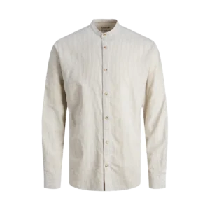JACK & JONES jjesummer band linen shirt ls sn Homme 12248385-BEIGE