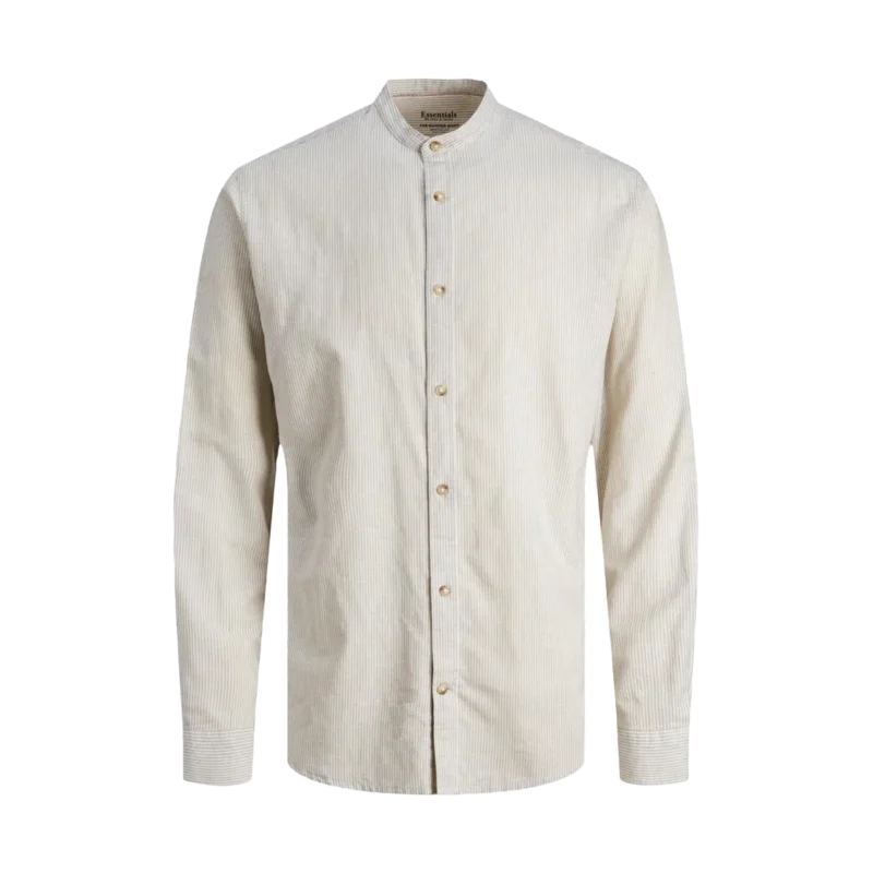 JACK & JONES jjesummer band linen shirt ls sn Homme 12248385-BEIGE