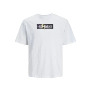 JACK & JONES jcoaop print tee ss crew neck Homme 12253477-Blanc