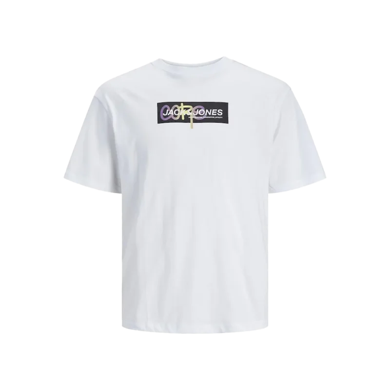 JACK & JONES jcoaop print tee ss crew neck Homme 12253477-Blanc