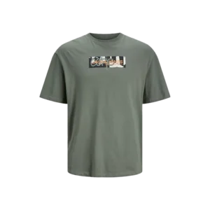 JACK & JONES jcoaop print tee ss crew neck Homme 12253477-Vert