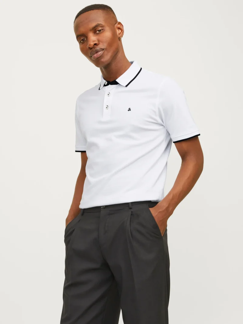 JACK & JONES jjepaulos polo ss noos Homme 121366668-WHITE – Image 4
