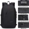 WENIG antivol sac à dos ordinateur portable 17 pouces  imperméable avec usb charging port, fonctionnel, pour loisirs/affaire/scolaire noir  Unisex – Image 4