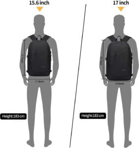 WENIG antivol sac à dos ordinateur portable 17 pouces  imperméable avec usb charging port, fonctionnel, pour loisirs/affaire/scolaire noir  Unisex – Image 2