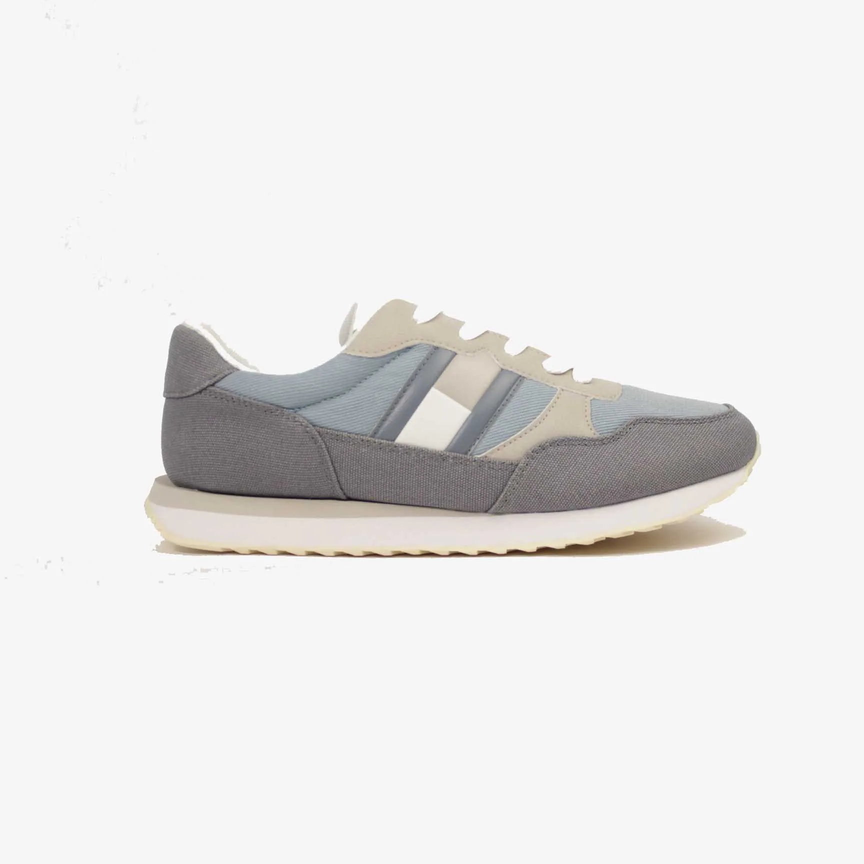TOMMY flag low cut lace-up sneaker denim/grey 39 Homme