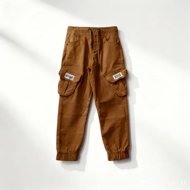 pantalon cargo enfant - BOS001-BROWN