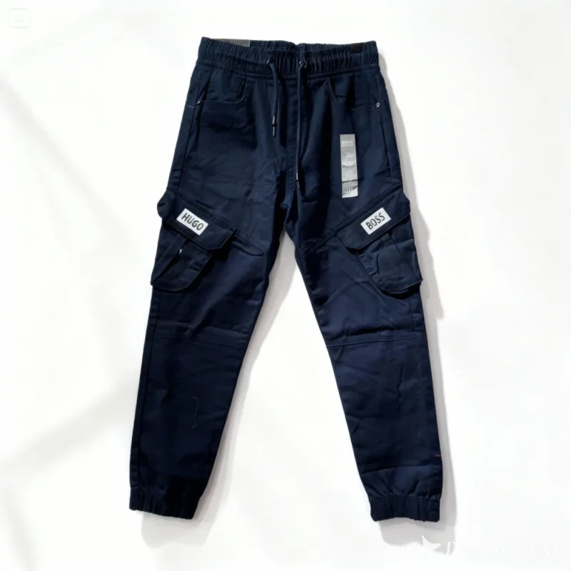 pantalon cargo enfant - BOS001-NAVY – Image 3
