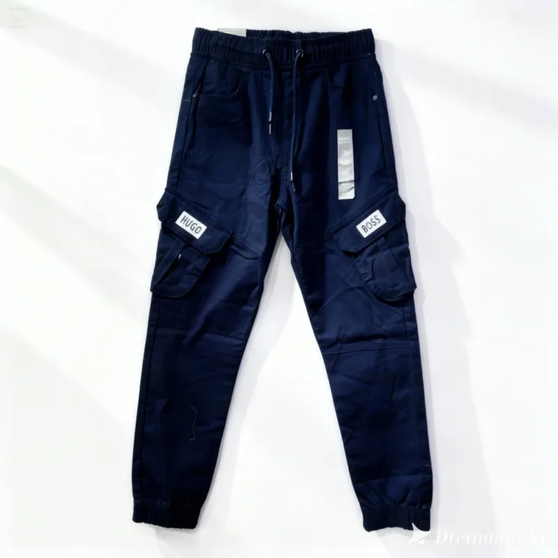 pantalon cargo enfant - BOS001-NAVY – Image 2