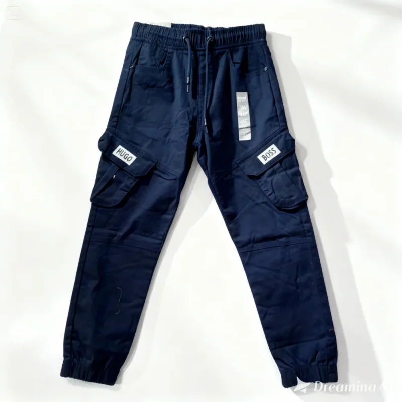 pantalon cargo enfant - BOS001-NAVY