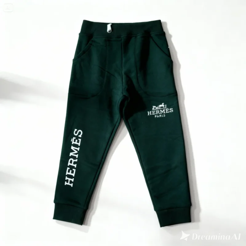 pantalon jogging enfant - HRMS001-GREEN – Image 3